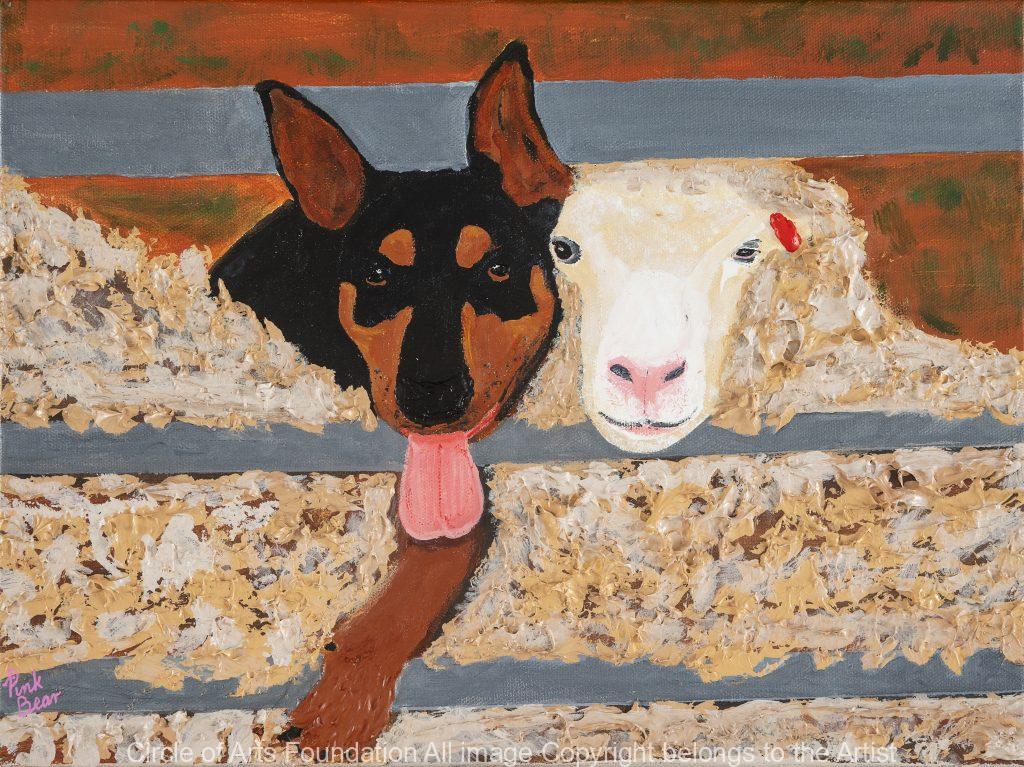  Rubbing Shoulders Bundy Bannerman_Acrylic on Canvas H30cm W40cm D4cm $400